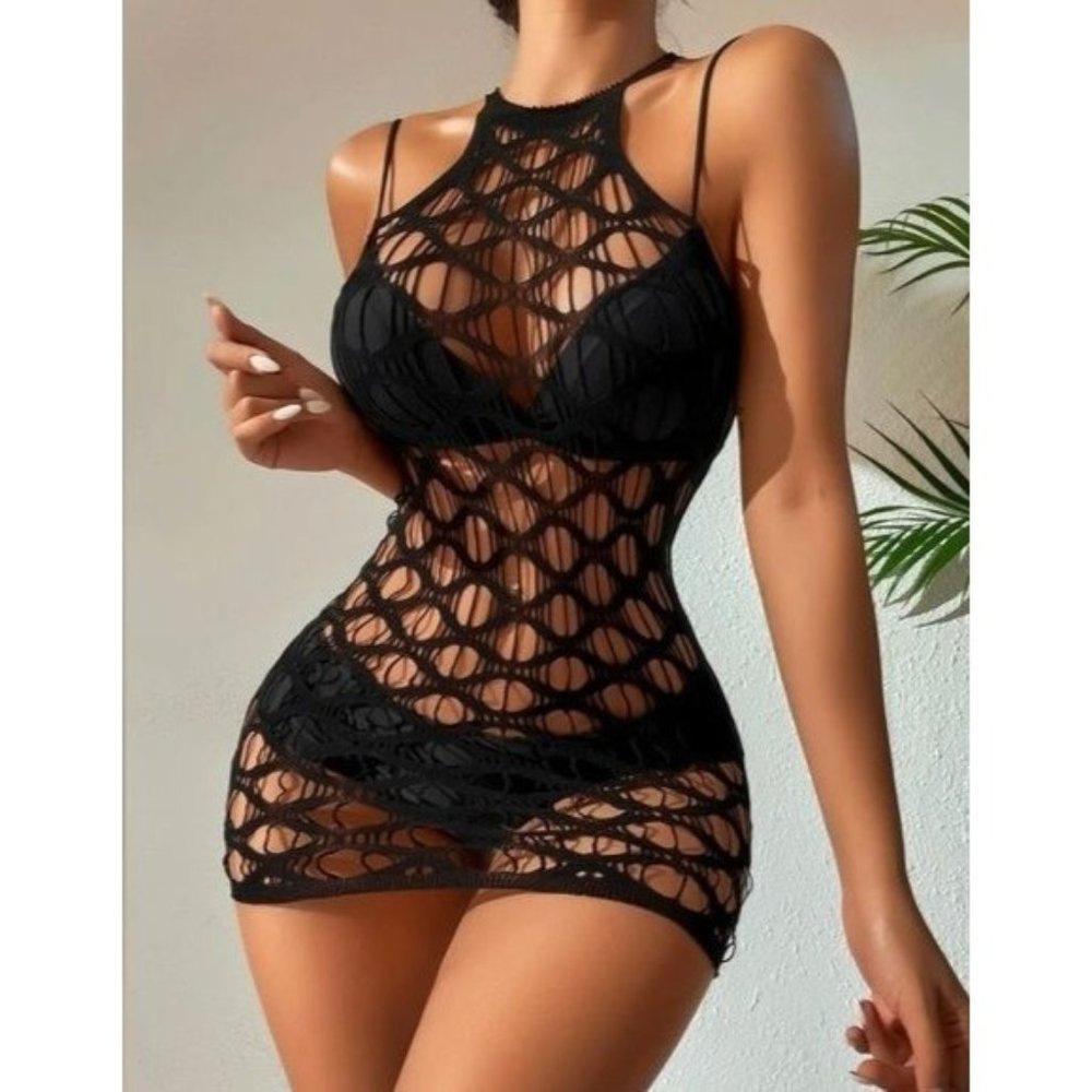 Fishnet Mesh Dress Without Lingerie